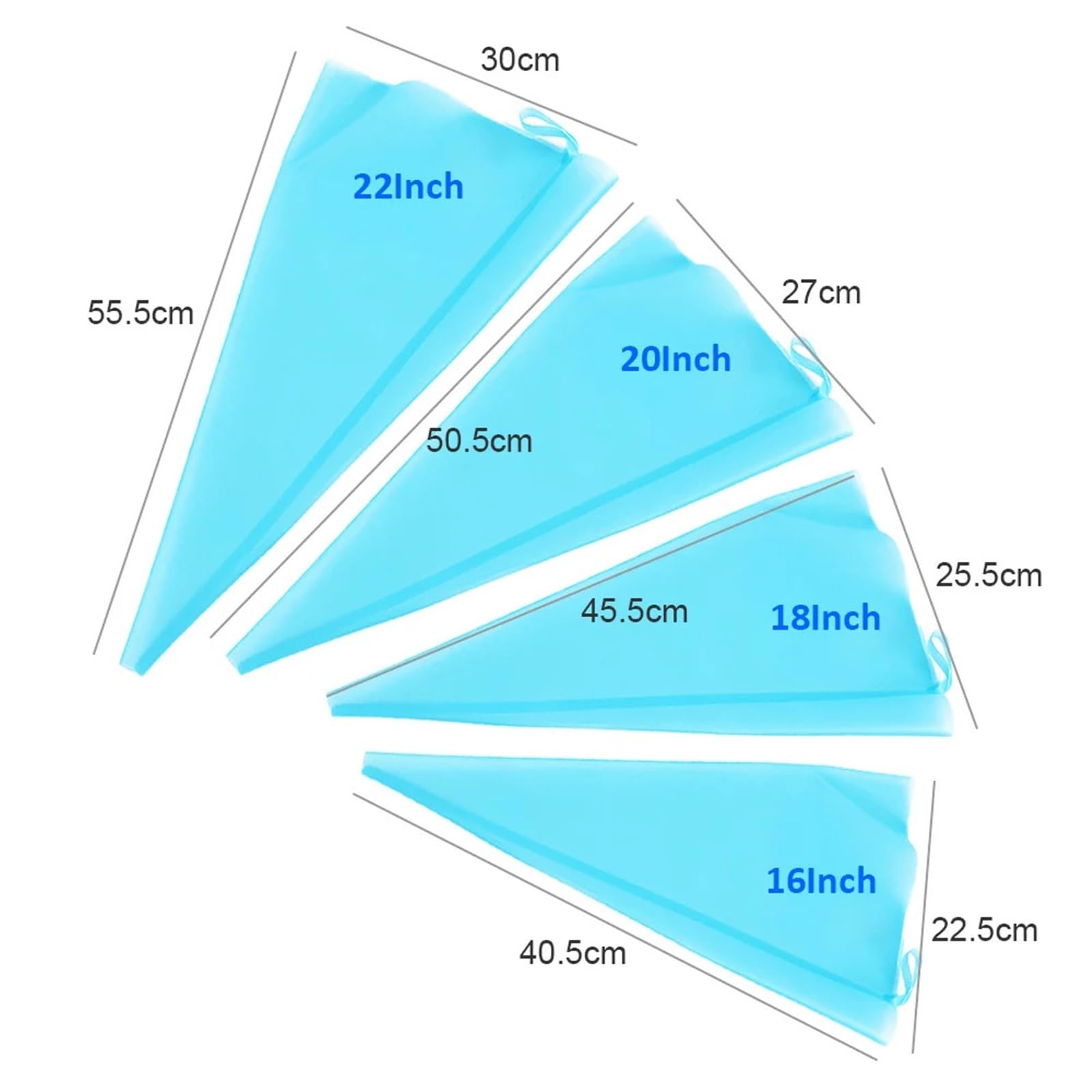 Spritzbeutel, Spritzbeutel, 10 Stück, 25,4–55,9 cm, wiederverwendbare TPU-Spritzbeutel for Dekorieren von Kuchen, Zuckerguss(22 Inch)