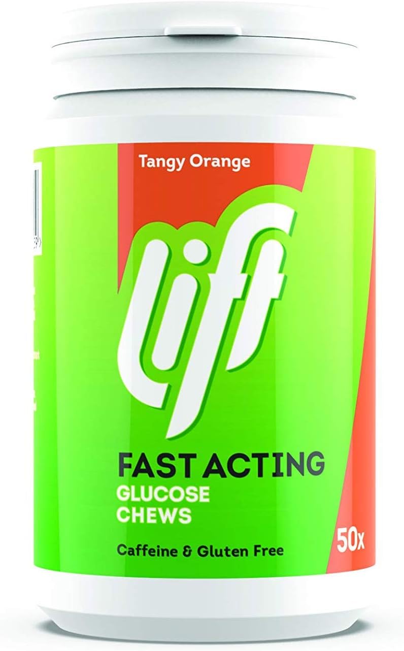Lift Glucose Chewable Tablets, ORANGE, 50 Tablets (Pack of 2)