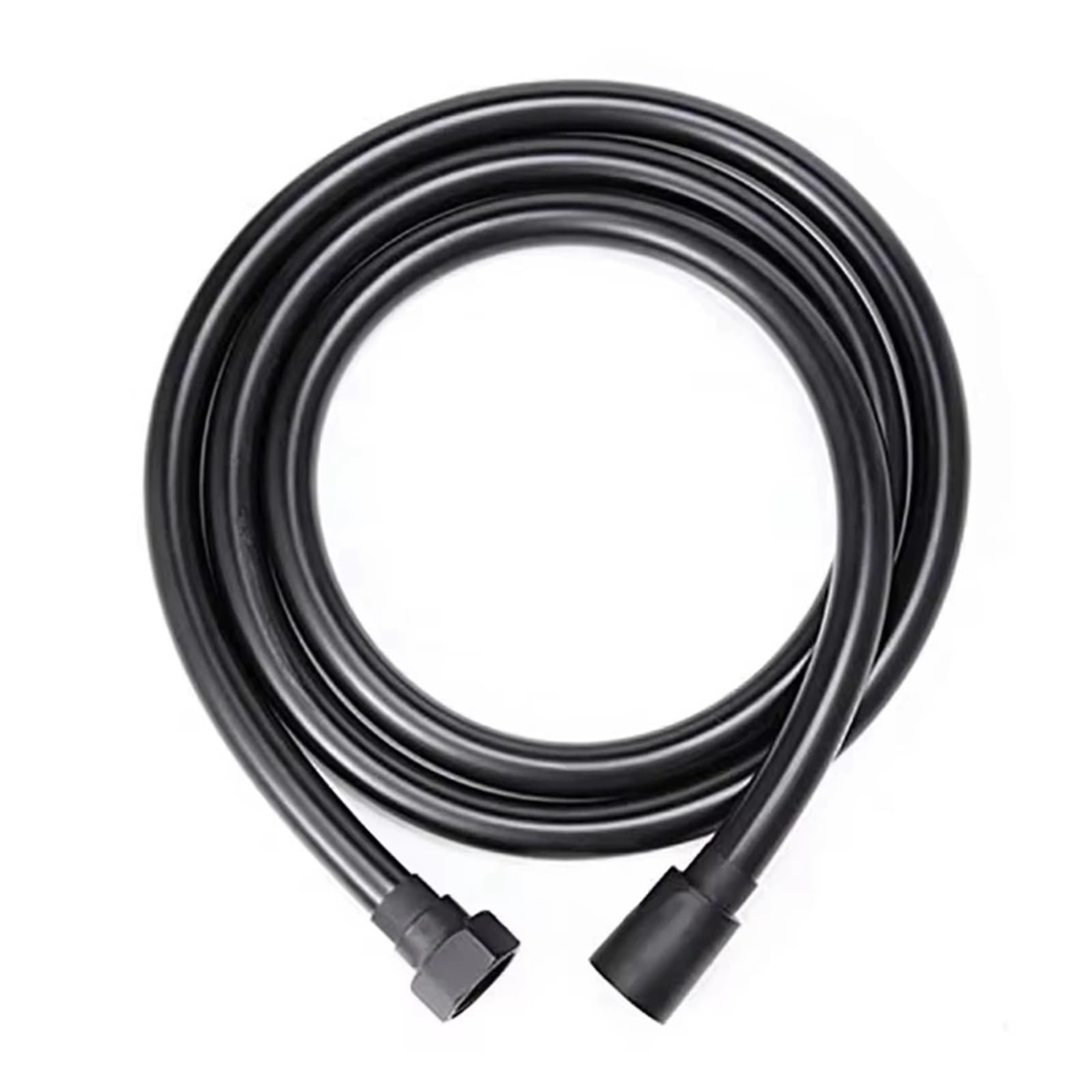 Manguera de ducha flexible de PVC negro de 2 m, manguera de agua de alta presión, accesorio de fontanería multicapa para baño, conector de cabezal de ducha