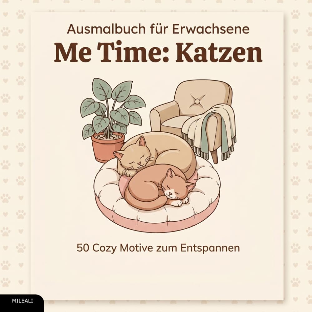 Ausmalbuch für Erwachsene – Me Time: Katzen: 50 Cozy Motive zum Entspannen
