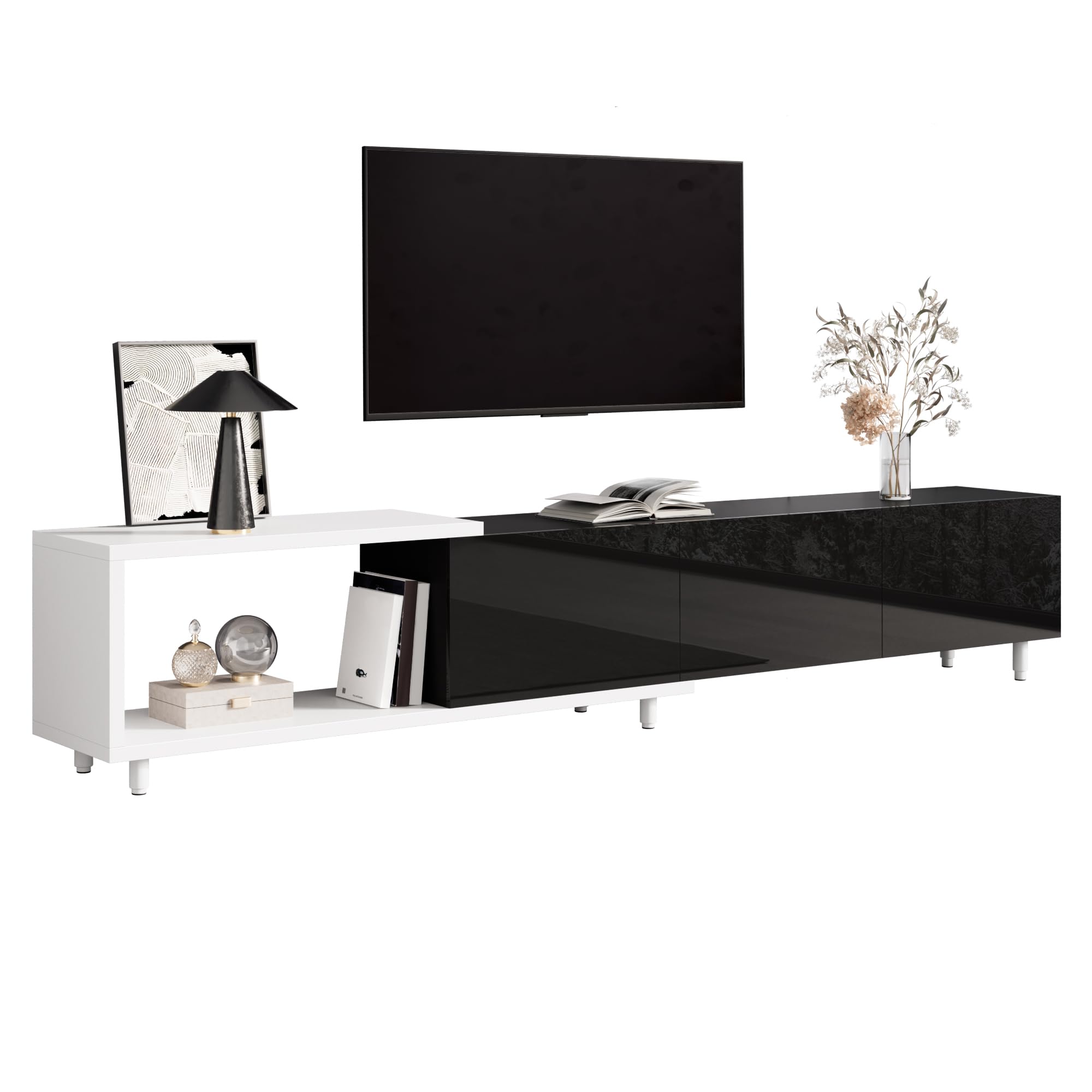 Meuble TV extensible 3 portes salon design moderne