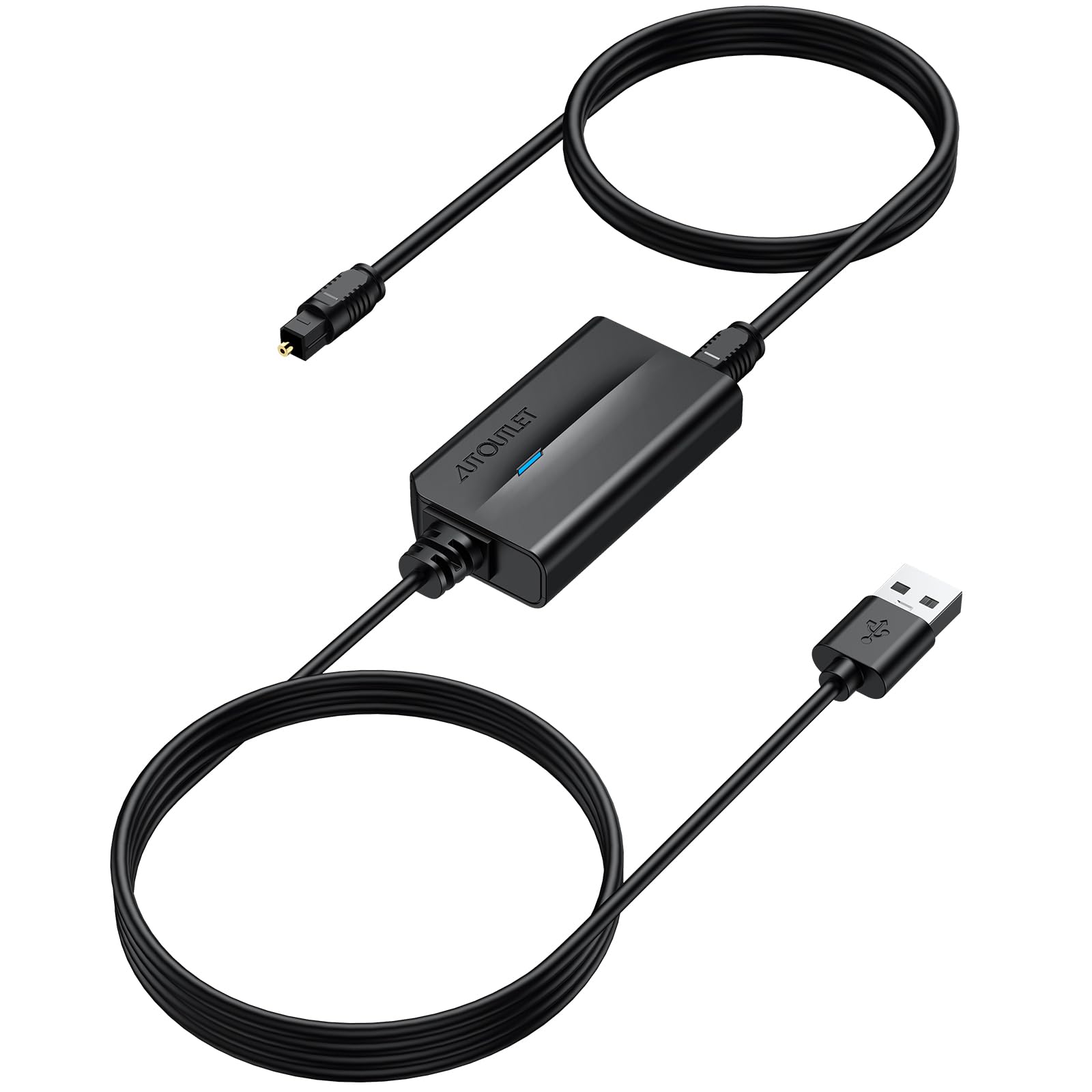AUTOUTLET USB to Optical Audio Adapter, Plug and Play, 2M Cable