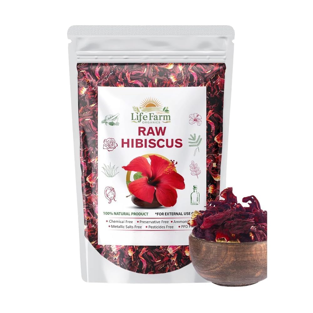 Life Farm Raw Hibiscus Flowers for Skin & Hair, 200g | 100% Pure & Natural, No Preservatives-image-10