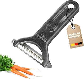 Westmark Julienne Slicer, Vegetable Peeler "Black Edition" - Quick and Easy Peeling, Quick Special - Coarse Serrated Stainless Steel Blade, Aluminium, Colour Anthracite