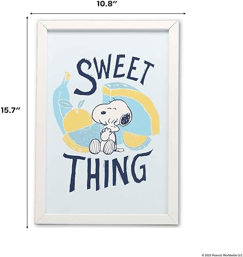 Vista 90 de Open Road Brands Peanuts Snoopy 'Tis the Season to Eat Cookies - Arte de pared de madera enmarcada - Bonita imagen de Navidad de Snoopy