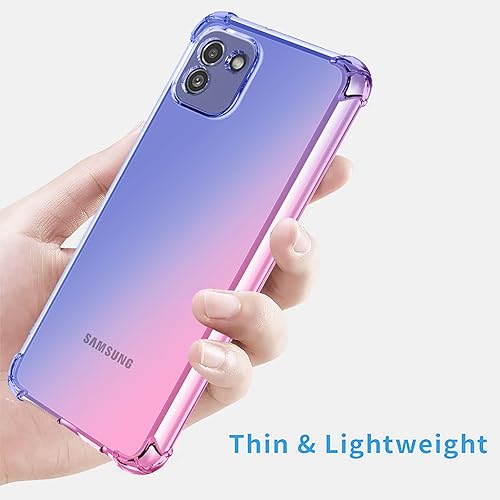 Miniatura 5 de OEURVQO Funda transparente para Galaxy A03 Samsung A03 SM-A032F, transparente, lindo, degradado, colorido, delgado, suave, TPU, a prueba de golpes,