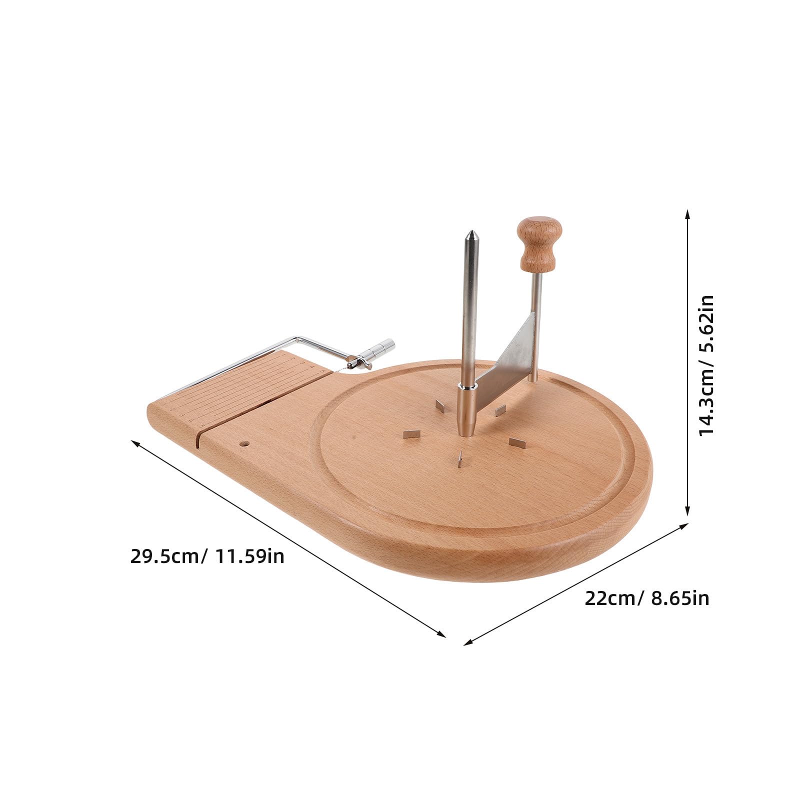 Rallador de Queso Rotatorio Manual de Cocina Manivela | Base Beige de Madera y Metal, Portátil para Cocina y Exterior, Apto para Queso y Trufas