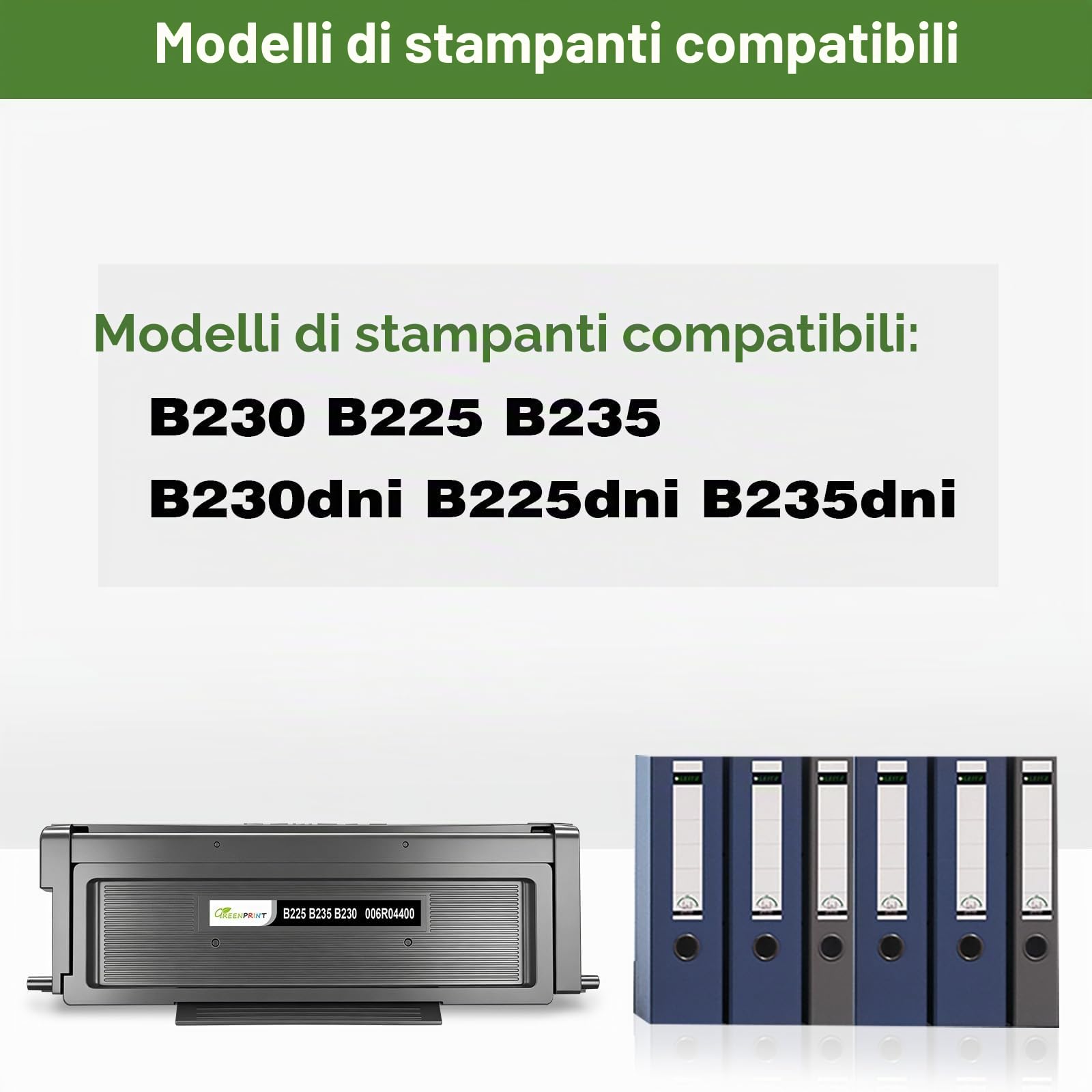 GREENPRINT B230 B225 B235 Cartuccia Toner Rigenerata (3000 Pagine) Alta Capacità con Chip per Stampanti Xerox B230 B225 B235 B230dni B225dni B235dni, Sostituzione 006R04400 o 006R04499