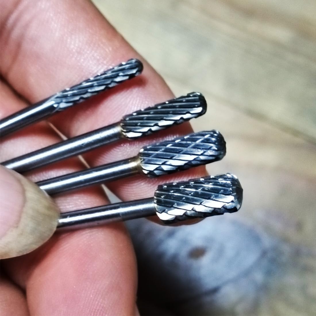 75mm Extra Long Carbide Burr Sets, 1/8 Inch Shank Rotary Tungsten Carbide Bits (C Type Ball Nosed Cylindrical Shape)