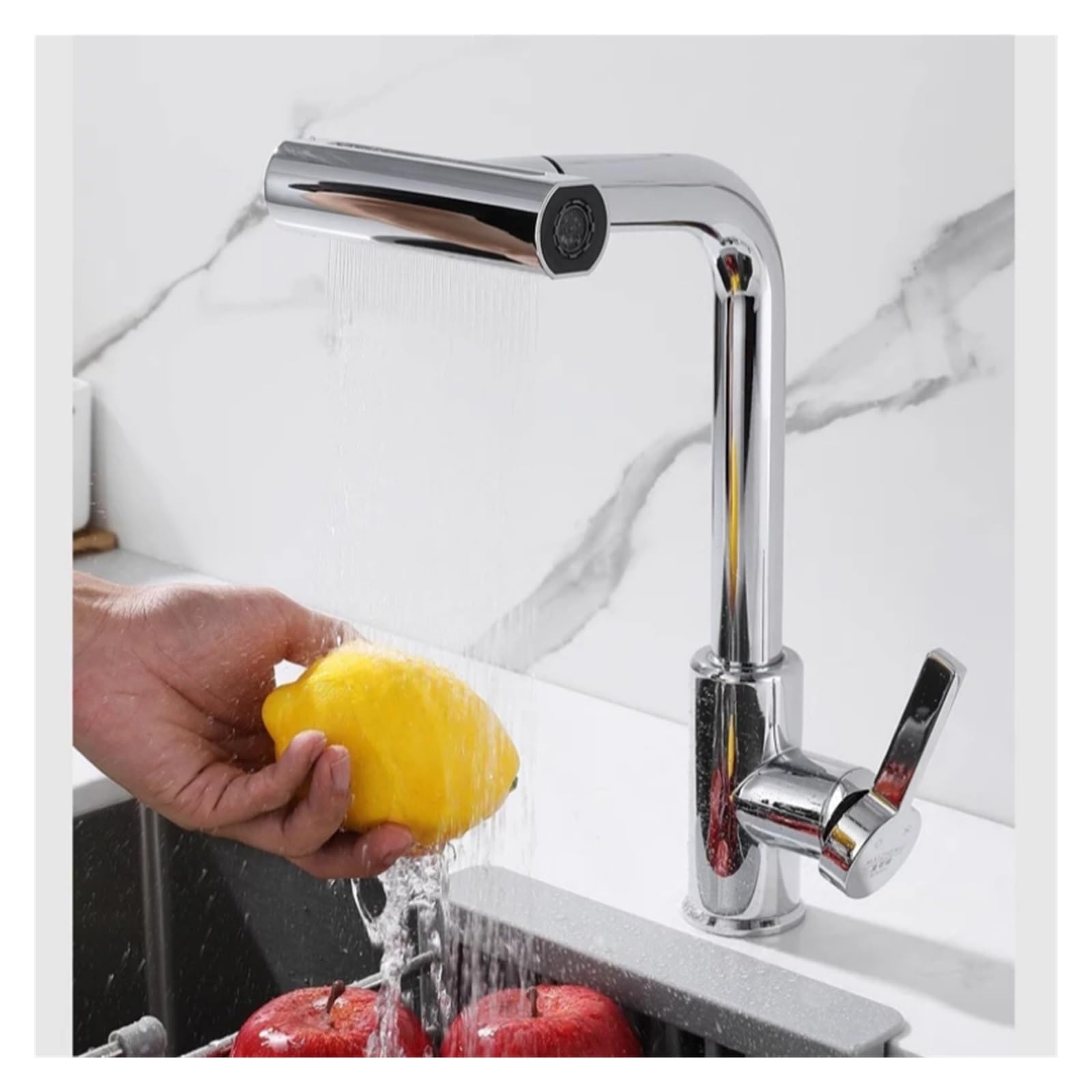 Robinet de cuisine cascade WJ doté de 4 modes de jets et d'un pulvérisateur amovible