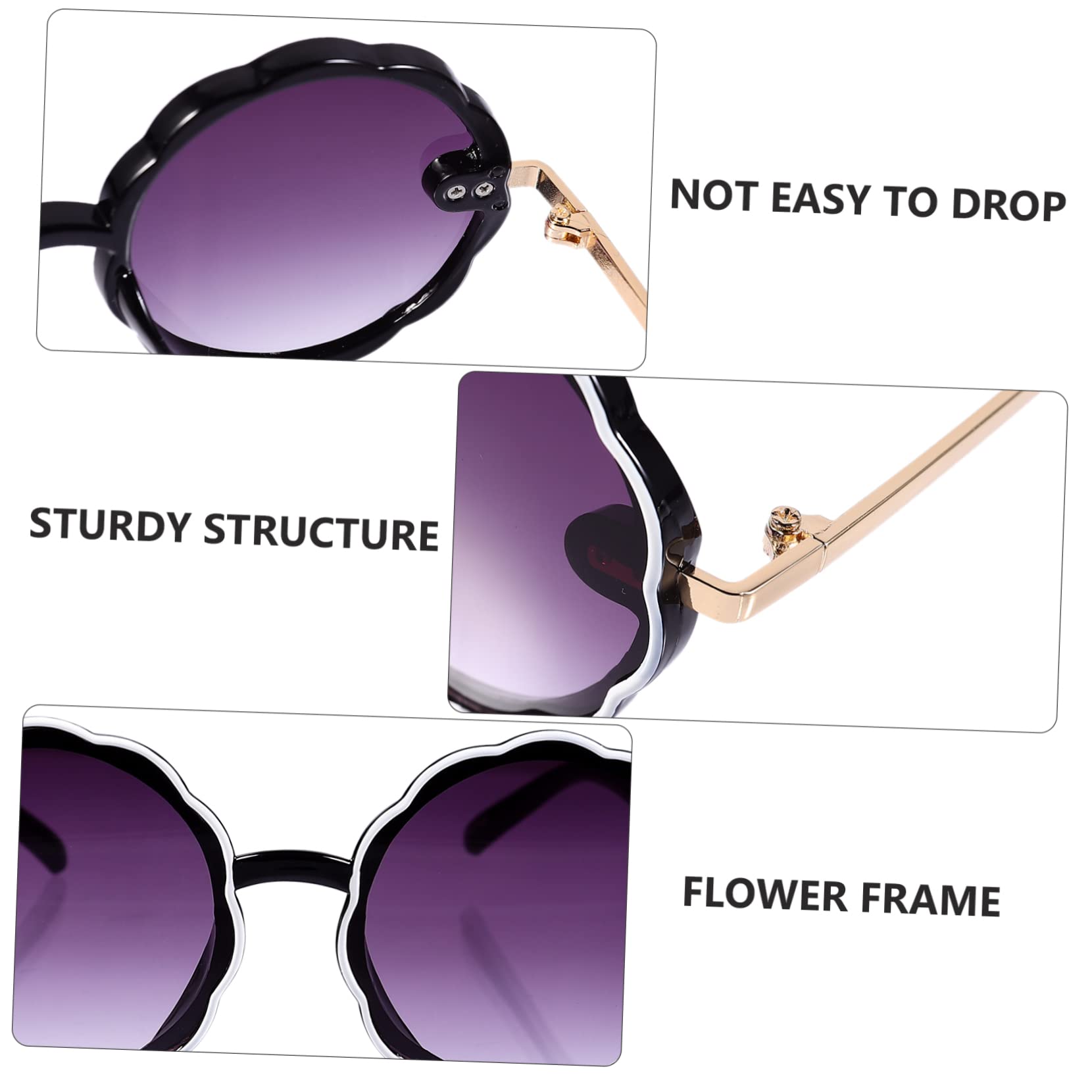 PACKOVE 1 Pair Kids Sunglasses Blue Light Glasses Kids Flower Frame Sun Glasses Beach Photo Prop Uv Protection Comfortable Fit