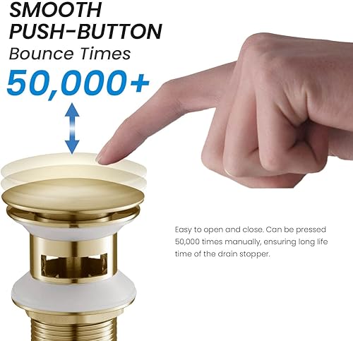 Miniatura 5 de KIBI Desagüe desplegable para fregadero de baño con desbordamiento (cubierta completa)  Tapón de drenaje de tocador  Drenaje duradero a prueba de