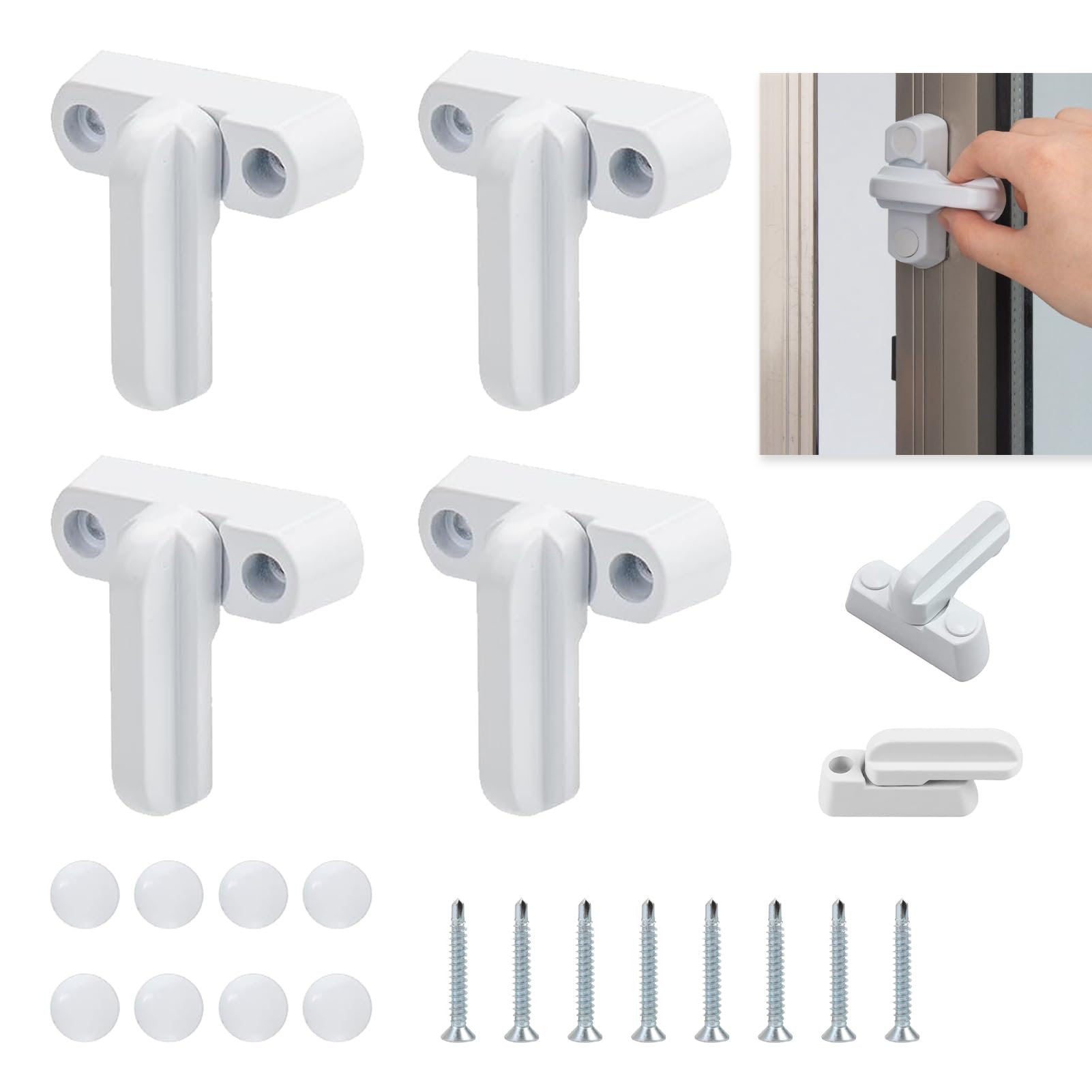 Serratura Di Sicurezza Per Finestre A Prova Di Bambino – Blocco Regolabile Con Flusso D'Aria 5-15 Cm, Per Destrimani, Acciaio Inox