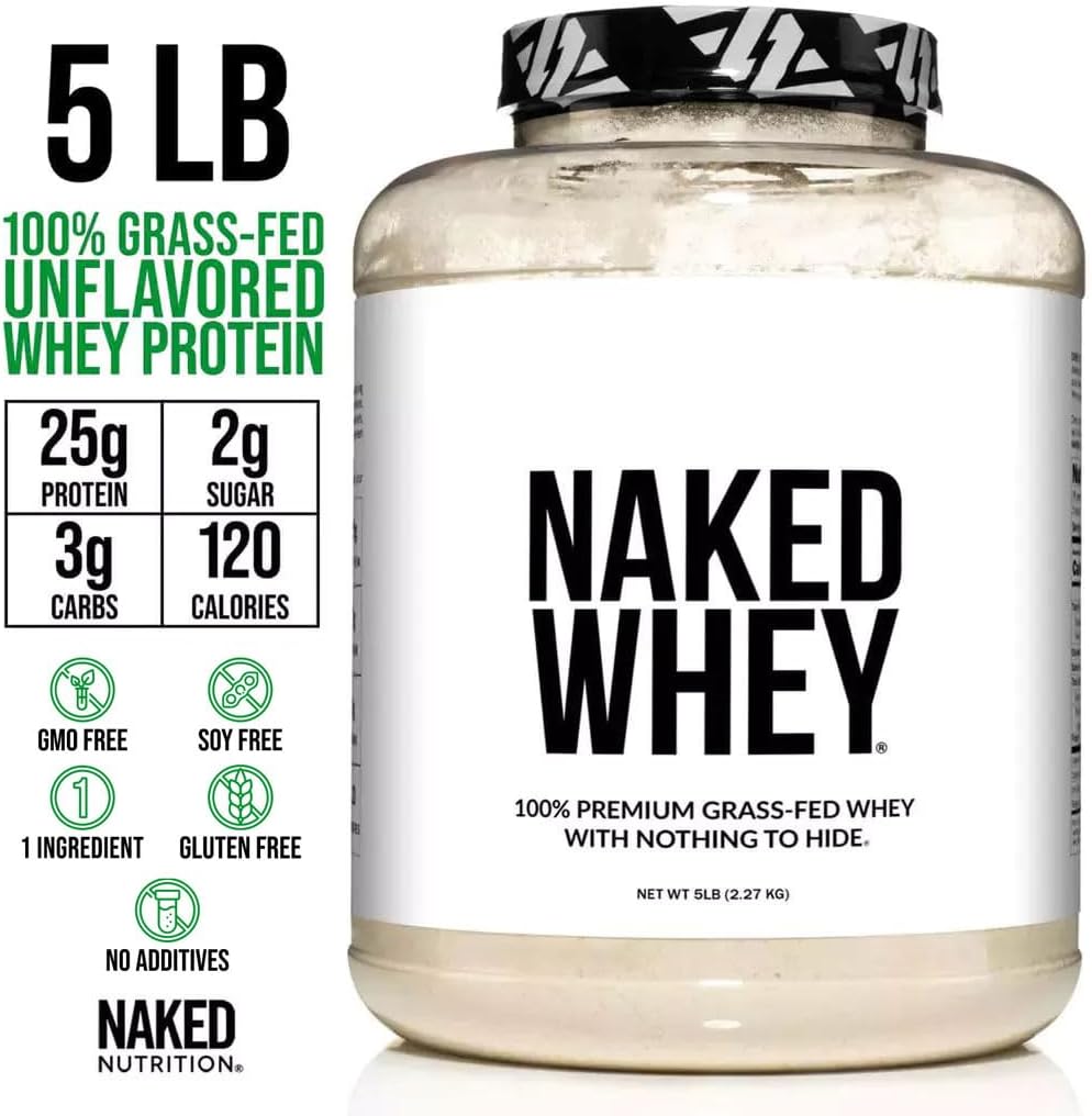 NAKED WHEY 5LB 100% Grass Fed Unflavored Whey Protein Powder - Only 1 Ingredient, Undenatured - No GMO, Soy or Gluten - No Preservatives - Promote Muscle Growth and Recovery - 76 Servings - Image 6