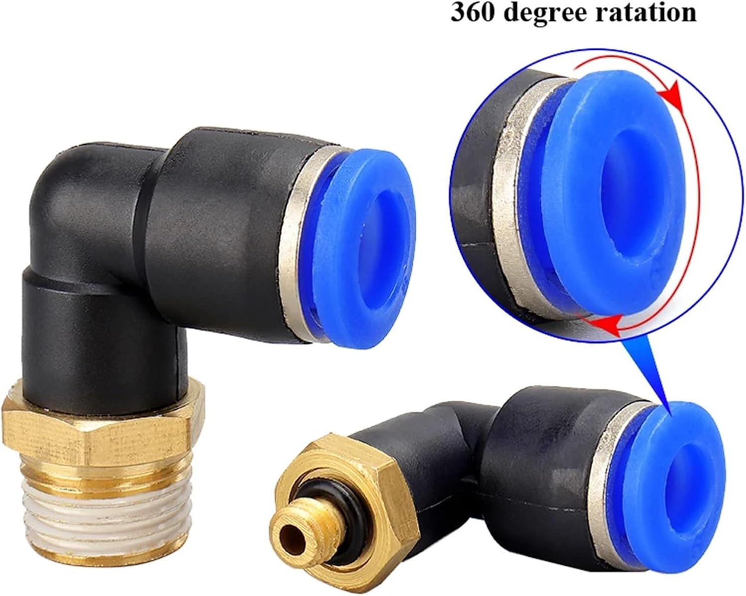 PL Elbow Air Pneumatic Fitting 1/4 3/8 1/2 1/8 BSPT Male Thread Quick Connector L Shape Push In Hose Tube OD 6mm 8mm 10mm 12mm(PL12-04)