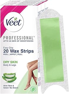 Veet Professional Waxing Strips Kit for Dry Skin, 20 Strips (Pack of 3) | Gel Wax Hair Removal for Women | Up to 28 Days of Smoothness | No Wax Heater or Wax Beans Required-picture-56