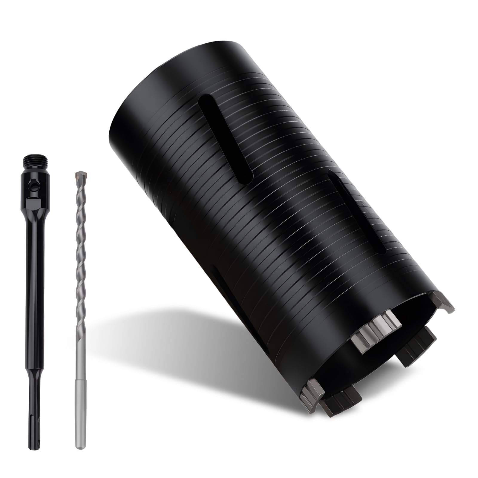MOXPIFY 91mm x 170mm Long Diamond Core Drill Bit Set with 240mm SDS Plus Shank. To Be Used In Concrete Masonry Brick Block Stone Granite.