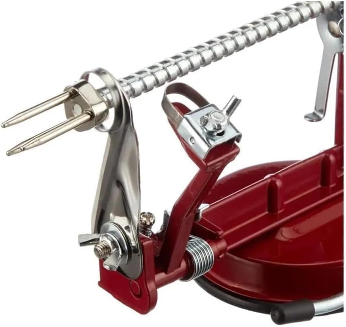 Éplucheur de pommes en métal Baumalu Rouge-Vin 25,5 x 15 x 11 cm avec ventouse
