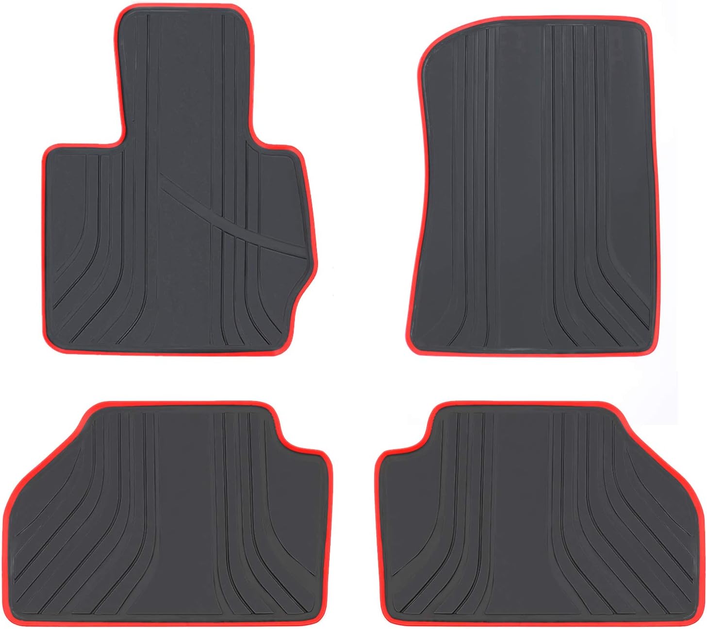 Floor Mats for 2011-2017 BMW X3 F25 F26 All Weather Mats Custom Fit BMW X3 X4 Black Red 1st & 2nd Row Rubber Floor Liner Set Heavy Duty Odorless