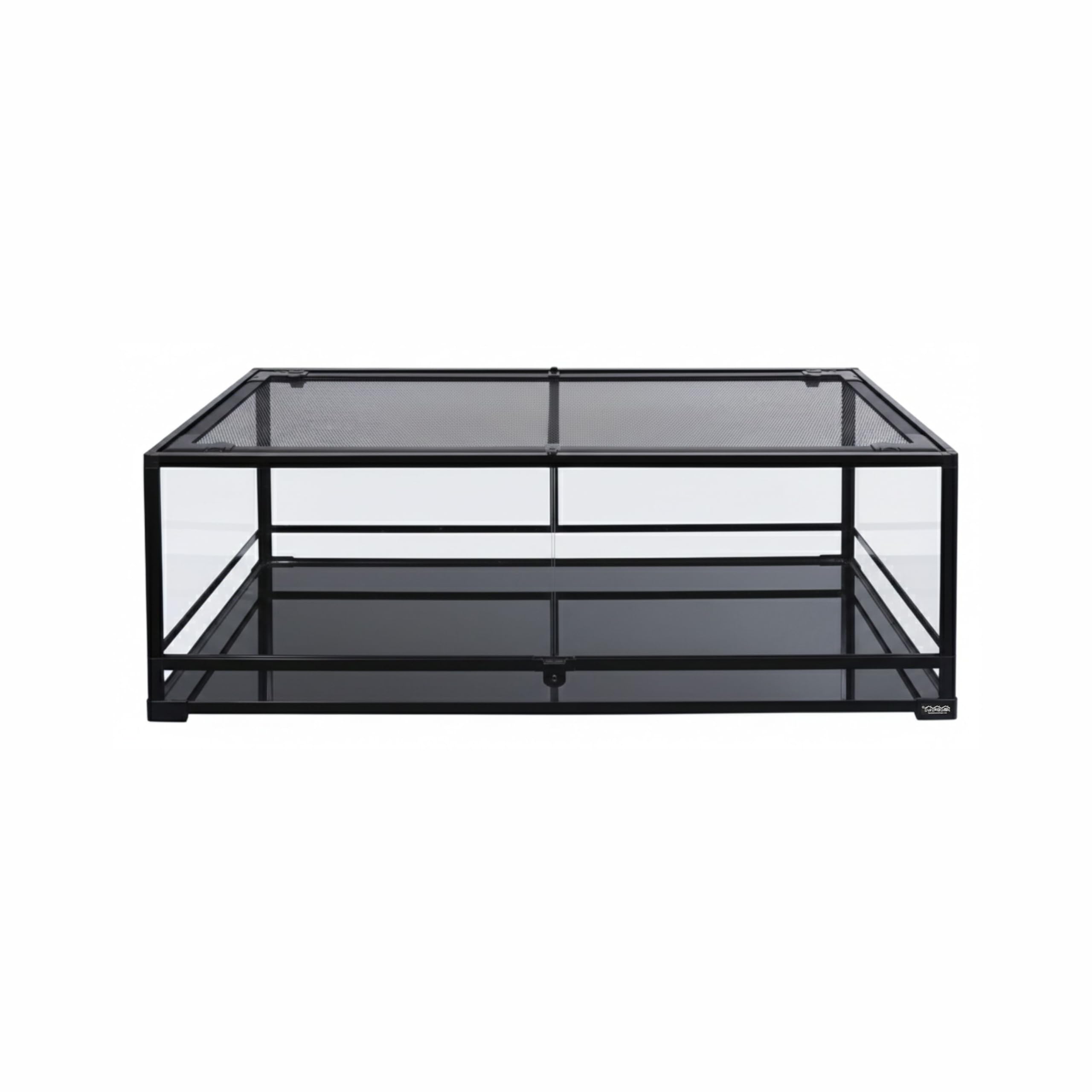 CAROLINACUSTOMCAGES 48x18x18 Extra-Long Reptile Terrarium - 67 Gallon Glass Terrarium for Bearded Dragon, Snake, Gecko, Lizard with Screen Top & Locking Doors