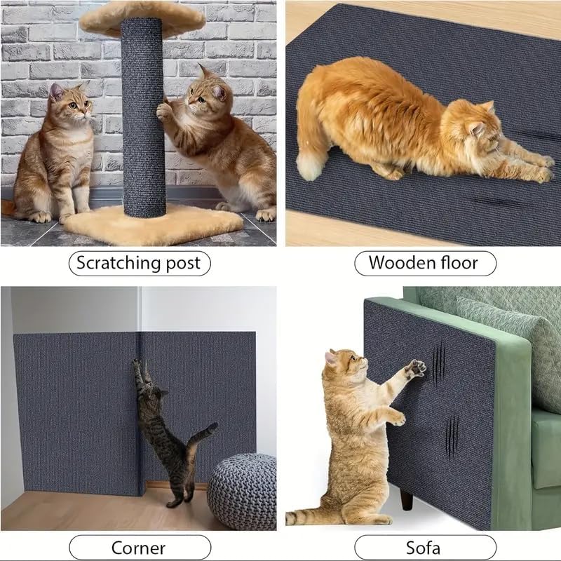 review Cat Scratch Furniture Protector, Cat Couch Protector from Cat Claws, Couch Cat Scratcher Mat Furniture Protectors from Cats Scratching Mat, Wall Sticky Scratch Play Mat (Brown, 78.7