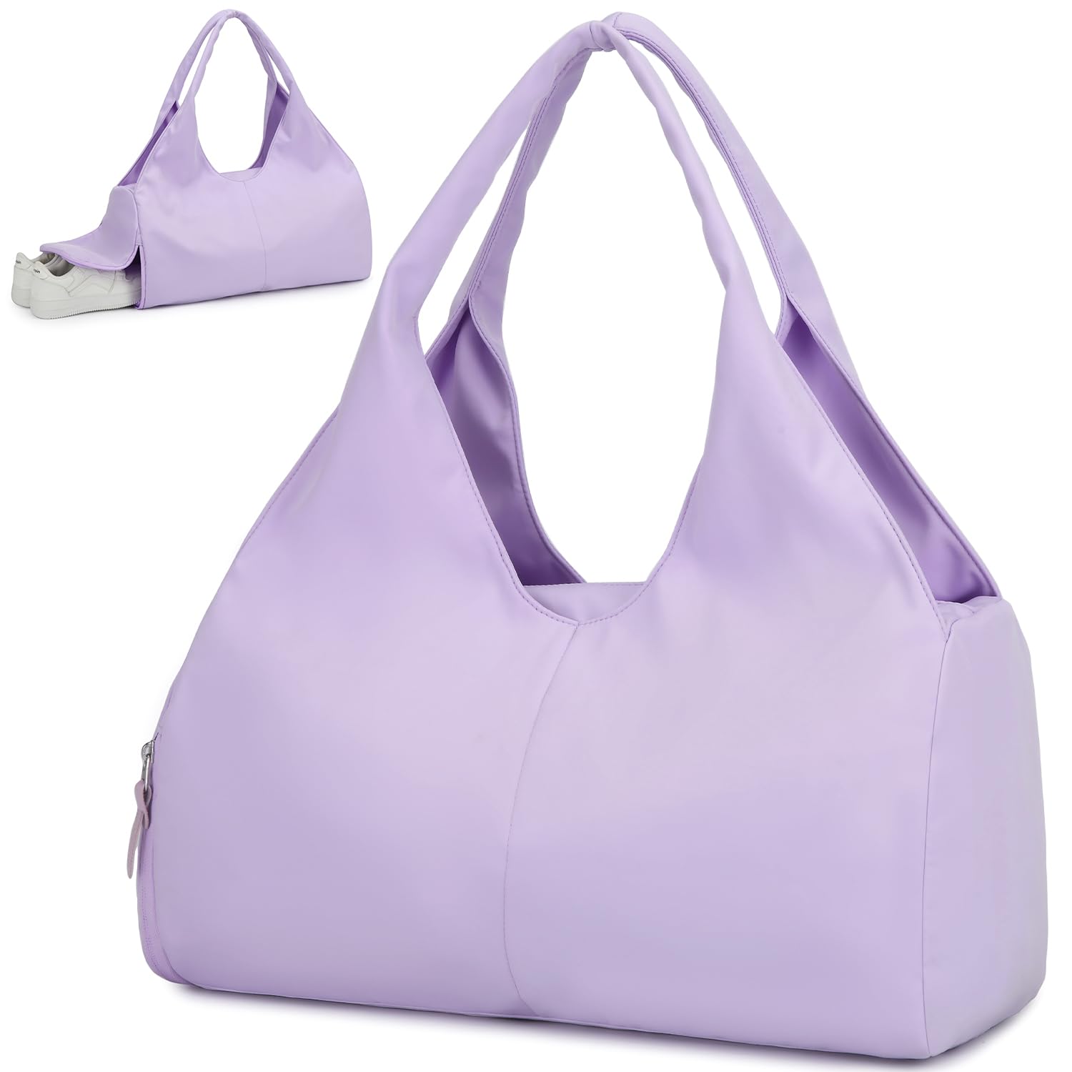 BlesMaller Reisetasche Sporttasche Damen Handgepäck mit Schuhfach & Nassfach Trainingstasche kleine Sport Tasche für Gym Yoga Sauna Schwimmen (Lila)