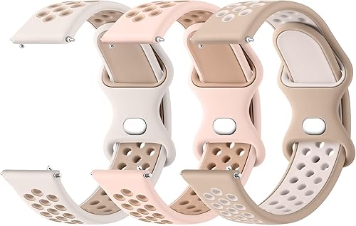 Vancle Quick Release 22mm Watch Band, 3 Pack Soft Silicone Replacement Watch Str
