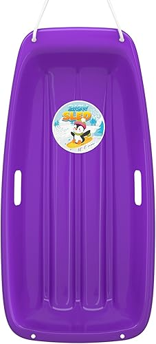 Miniatura 68 de AGPTEK Trineo de nieve duradero de 35/47 pulgadas para niños, niñas y adultos, con asas integradas y cuerda de tracción