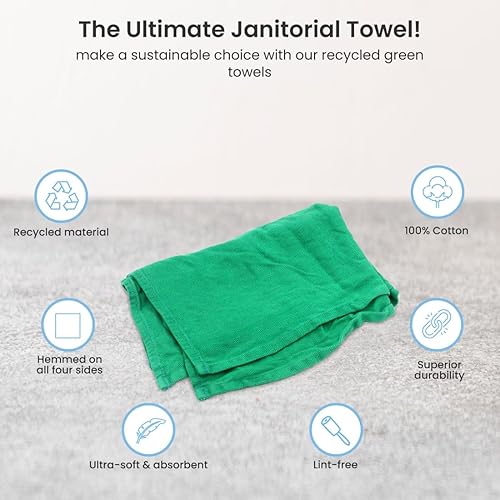 Miniatura 16 de A&A Wiping Cloth Toalleros quirúrgicos/Huck azules reciclados, toallas perfectas que no rayan y no pelan, toallas multiusos, caja de 5 libras