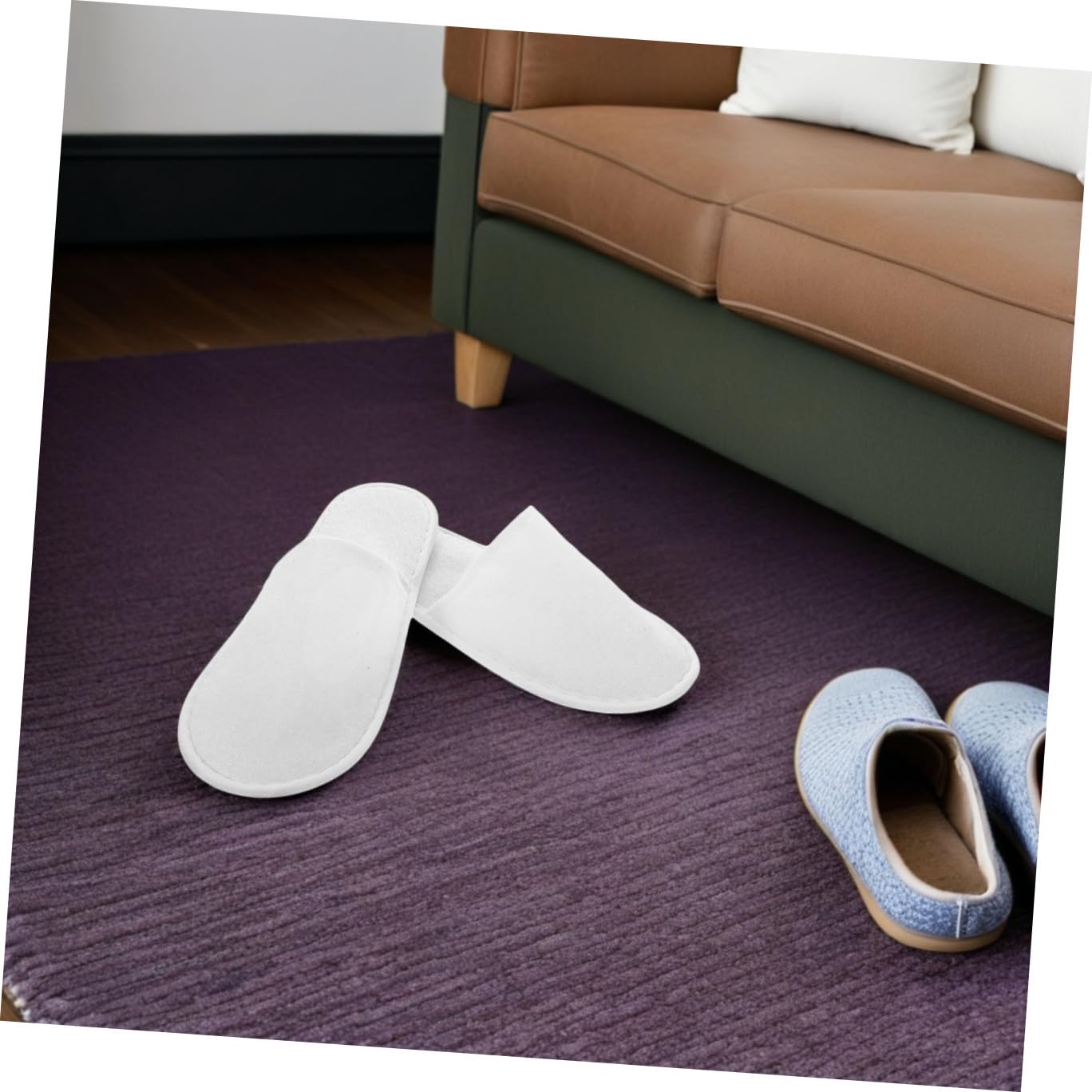 LIFKOME 20 Paia di Pantofole Monouso Unisex Nappe Bianche, Pratiche e Protettive per Ospiti, per Uso Hotel e Viaggi