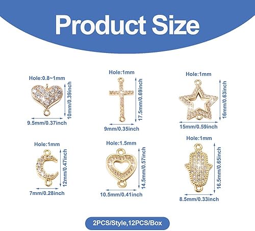 Miniatura 9 de Cheriswelry 12 colgantes de latón con micro pavé de circonita cúbica, pequeños y brillantes, paloma de cisne, leopardo, pájaro, luna, colgantes con