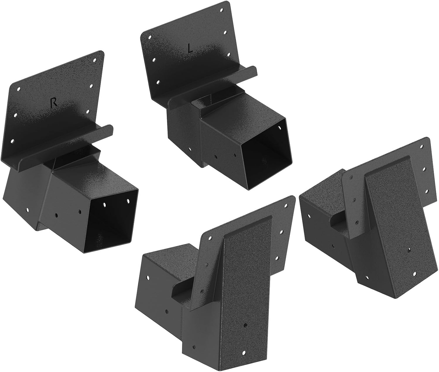 SELEWARE 4 Pack Deer Stand Brackets 4x4 Heavy Duty Deer Blind Brackets Outdoor Angle Brackets for Tree Stand, Outdoor Platforms, Hunting Blinds, Shooting Shack, Observation Decks, Elevated Platform