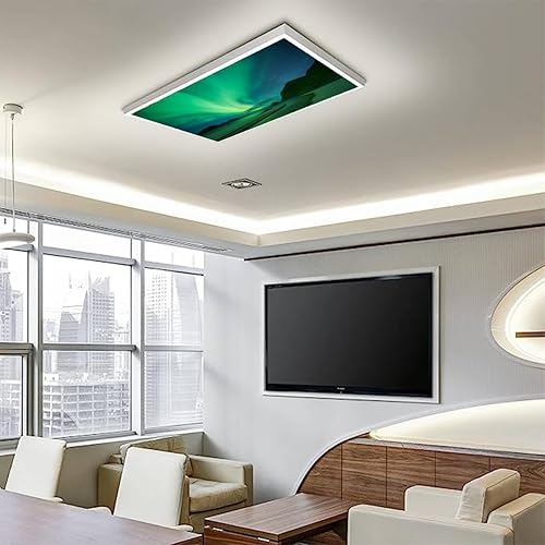 Miniatura 7 de Haukland Beach Lofoten Norway - Juego de 4 cubiertas fluorescentes para luz de techo, filtros de luz magnéticos decorativos para aula, oficina,