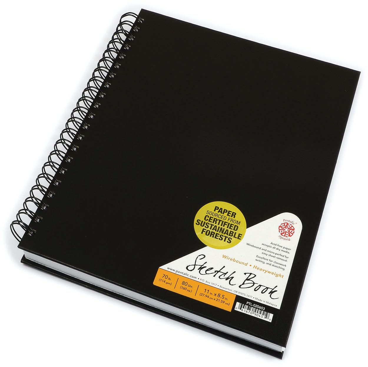 Pentalic Carnet de Croquis, Reliure intégrale, 10,2 cm par 15,2 cm