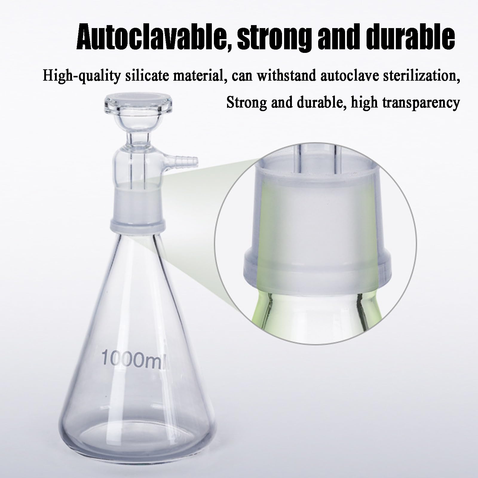 Unidad De Filtrado De Vidrio para Laboratorio, Filtro De Solvente De Vidrio, Embudo De Filtración De Unidad De Vacío, Aparato De Destilación De Filtración De 1000 Ml, para Filtrado Solvente