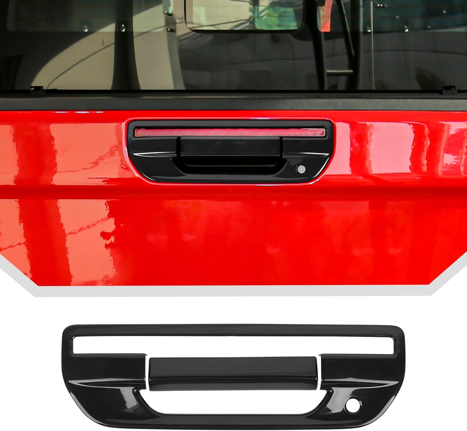 JeCar Carbon Fiber Tailgate Door Handle Cover Trim Accessories for Jeep Gladiator JT 2020-2023