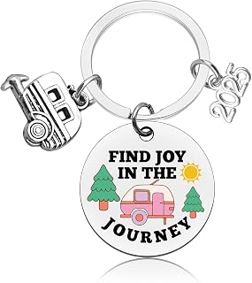 Camping Keychain Camper Gifts Camping Decor Key Chain Travel Gifts for Women Men Travel Lover Gift Keychain Present for Travelers Women Friend Her Couple Vacation Jewelry Retirement Birthday Gift