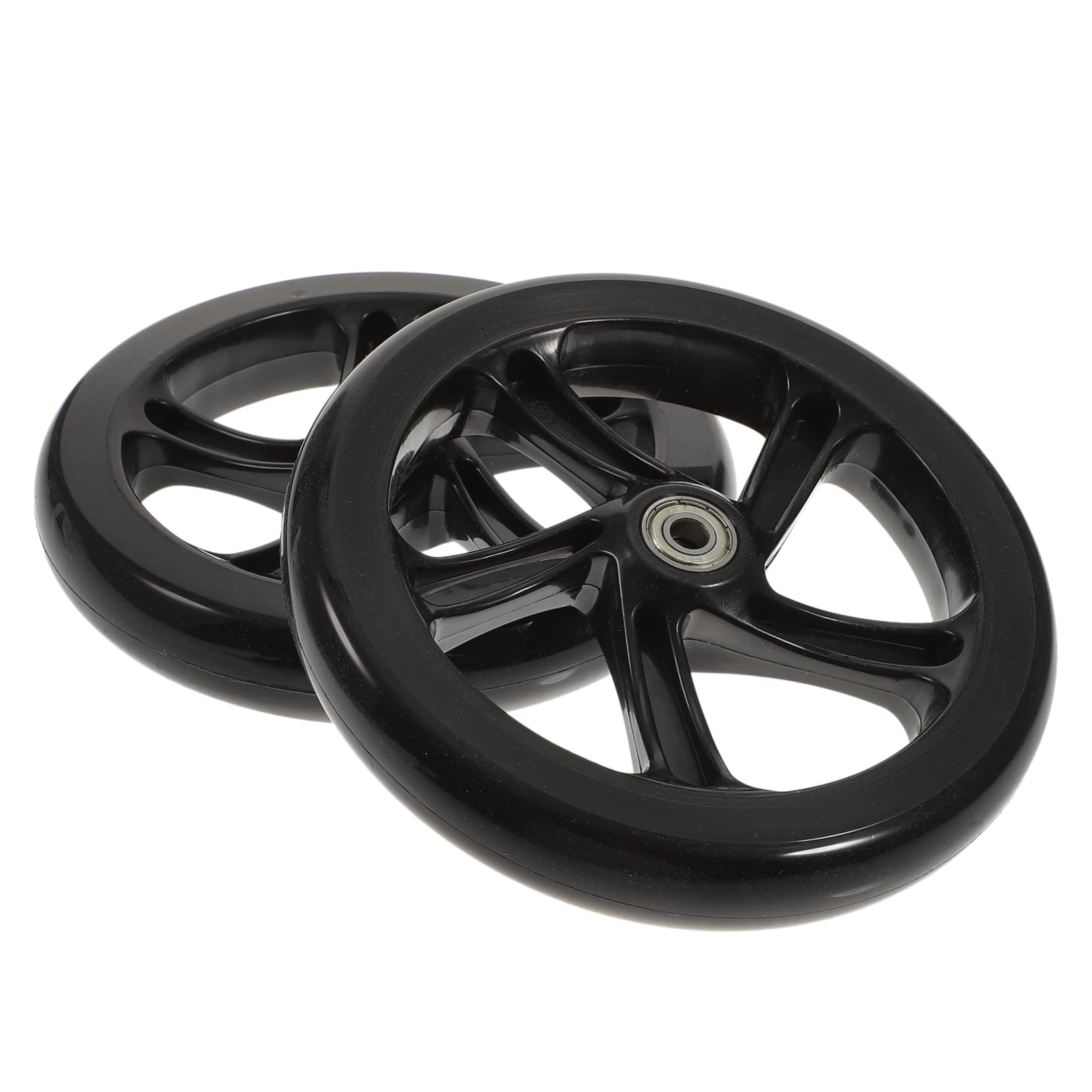 2 Stück Scooter Ersatzräder aus PU 180mm mit Kugellagern Schwarz
