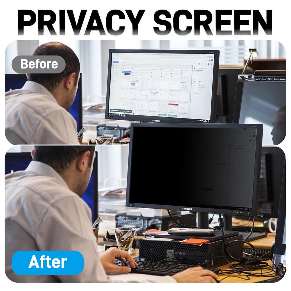 Pantalla De Privacidad para Computadora Magnética De 32 Pulgadas, Filtro Colgante Ultradelgado para Monitor Sin Marco 16:9, Protección Ocular Desmontable Contra Luz Azul Y Antirreflejo