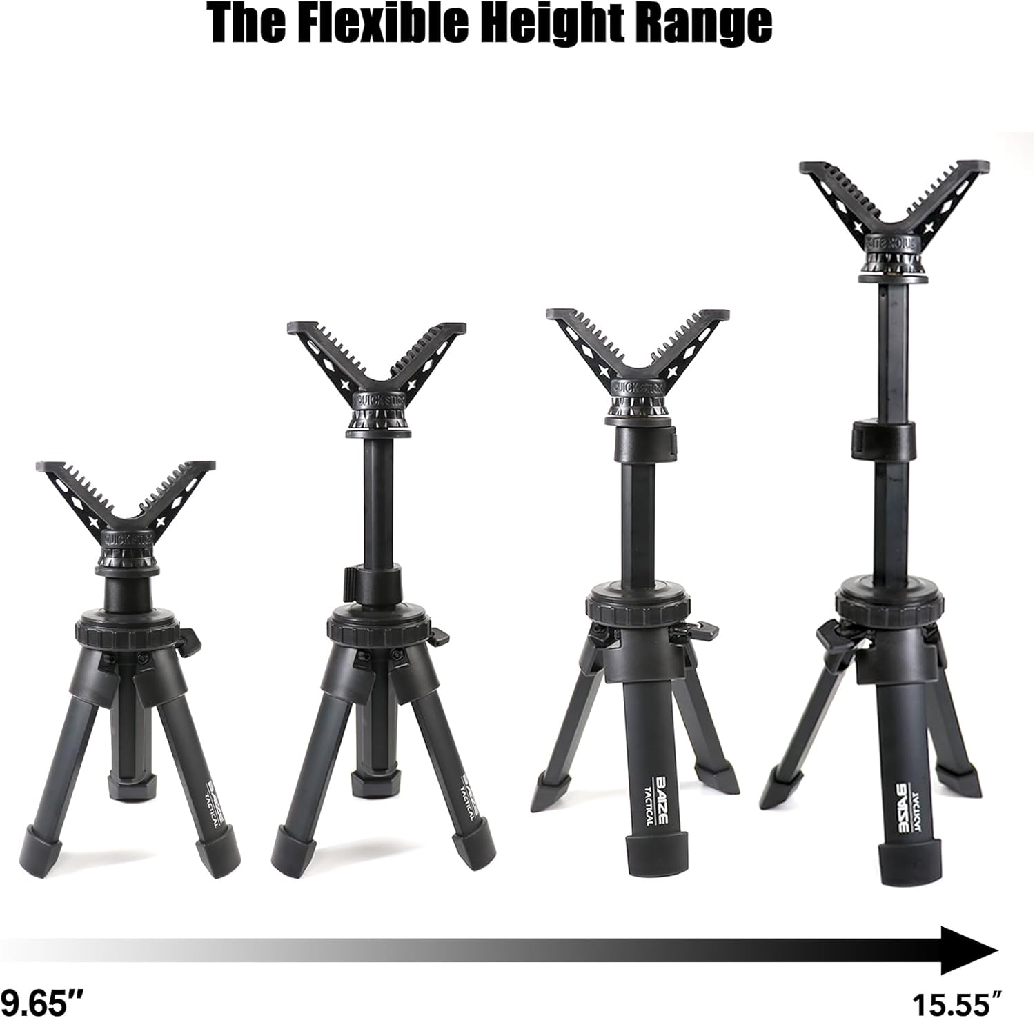 Tactical Compact Rapid Shooting Rest - Adjustable Height Rifle Tripod with 360 Rotation V Yoke Holder, Durable Aluminum Construction for Hunting Outdoors - Image 4
