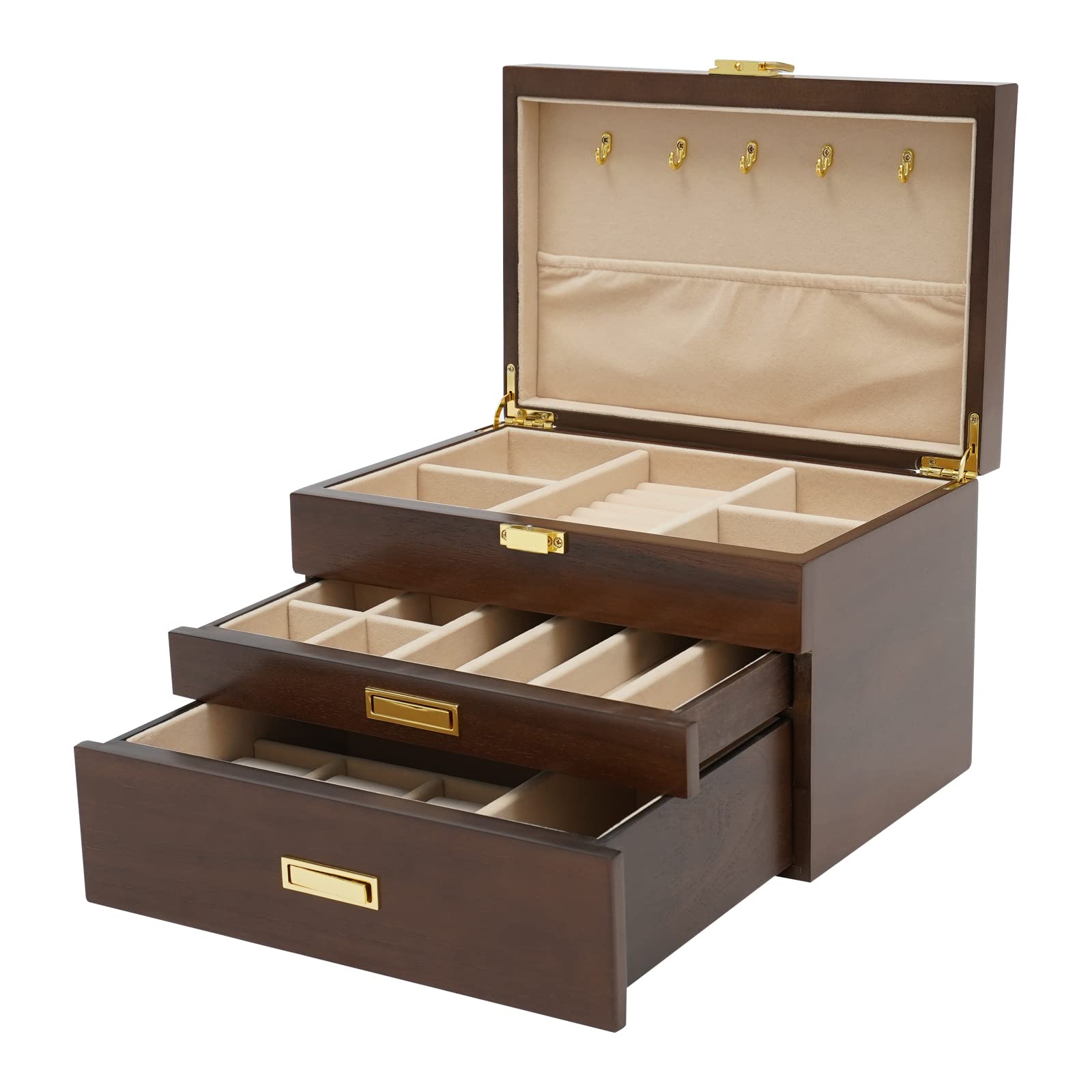 Joyero para relojes, caja de regalo, bandeja para joyas, apilable, caja de joyas, caja de reloj, caja de gafas, caja de madera, caja de joyas, para cajones, idea de regalo