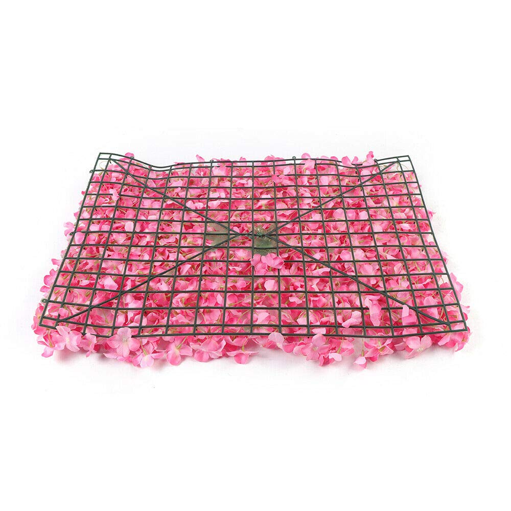 Künstliche Blumenwand, Kunststoff-Seidenzaun, Wandpaneel, 16 x 24, 10 Stück, Rosa, Gartenzaun, Hochzeitszimmerwand
