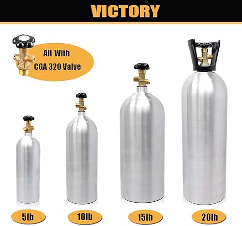 Miniatura 5 de Victory Cilindro de aluminio del tanque del CO2 de 5lb con la válvula CGA320