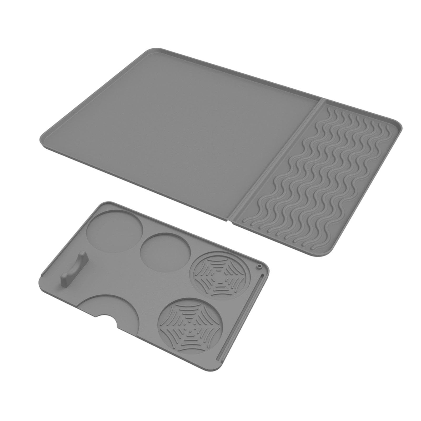 Silicone Coffee Mat with Espresso Tamping Mat Coffee Ba | Silicone Coffee Mat with Espresso Tamping Bar for Counter gray-image-44