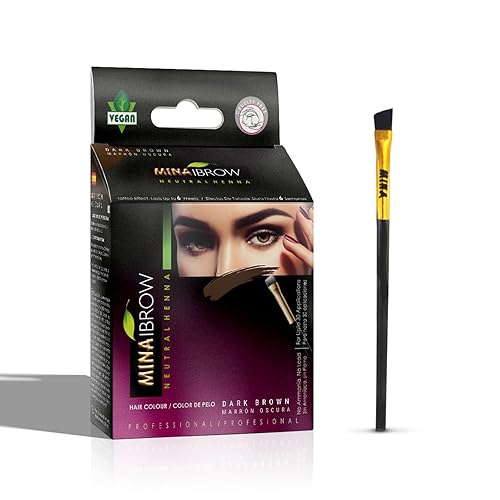 Miniatura 65 de MinaiBrow Polvo de tinte natural negro con agua de rosas y pincel en ángulo duo, tinte instantáneo para cejas a prueba de manchas para una cobertura