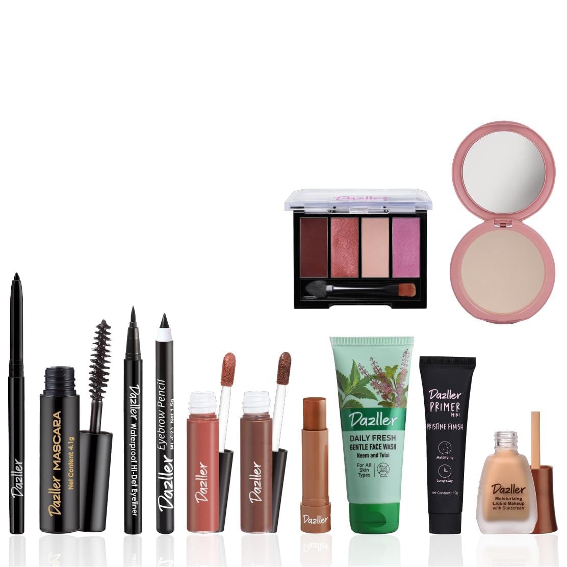 Lavish Love Kit - 11 in 1 long stay full makeup kit, Medium Skin Tone, Primer, Foundation, Compact, Kajal, Eyeliner, Mascara, Eyebrow Pencil, Eyeshadow, Lipbalm, Lipcolour (2)