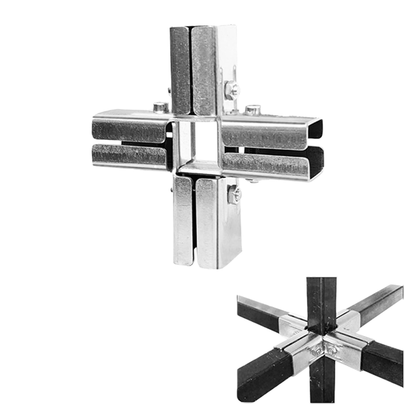 Laikoutd 25Mm 5 Ways Stainless Steel 3 Way Elbow Pipe Fitting For Square Tube Storage Rack Connector Easy Install Fixed Pipe Clamp