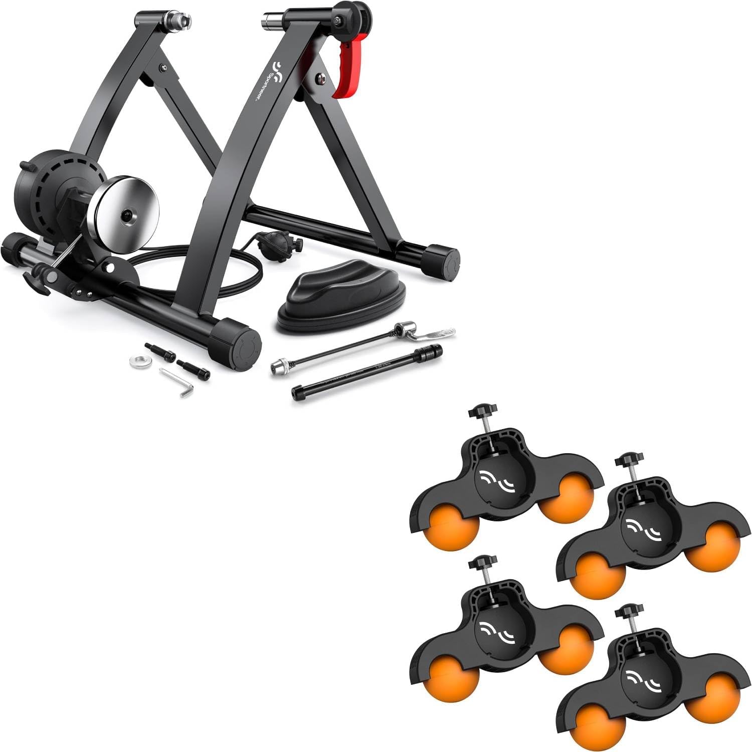 Sportneer Bike Trainer(Thru Axle Adapter) & Sportneer Adjustable Rocker Feet Adapters