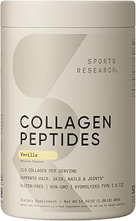 Sports Research® Collagen Peptides Protein Powder, Vanilla (16.93oz)
