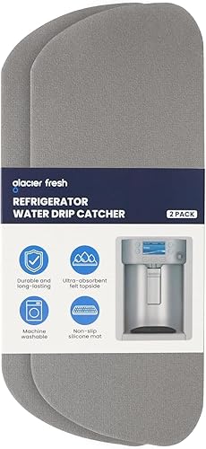 GLACIER FRESH Recogedor de goteo para refrigerador, bandeja de goteo para dispensador de agua absorbente de agua, repuesto para Whirlpool, GE,